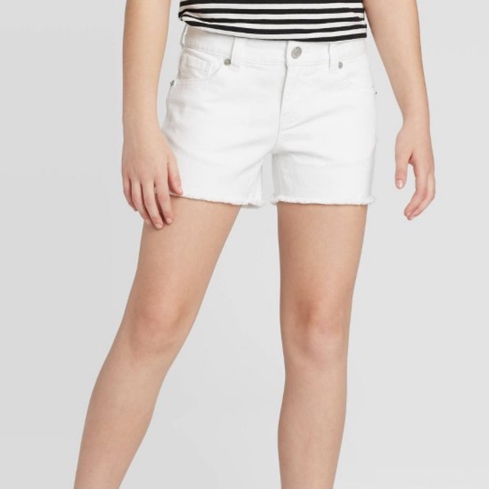 White kids jean shorts NWT